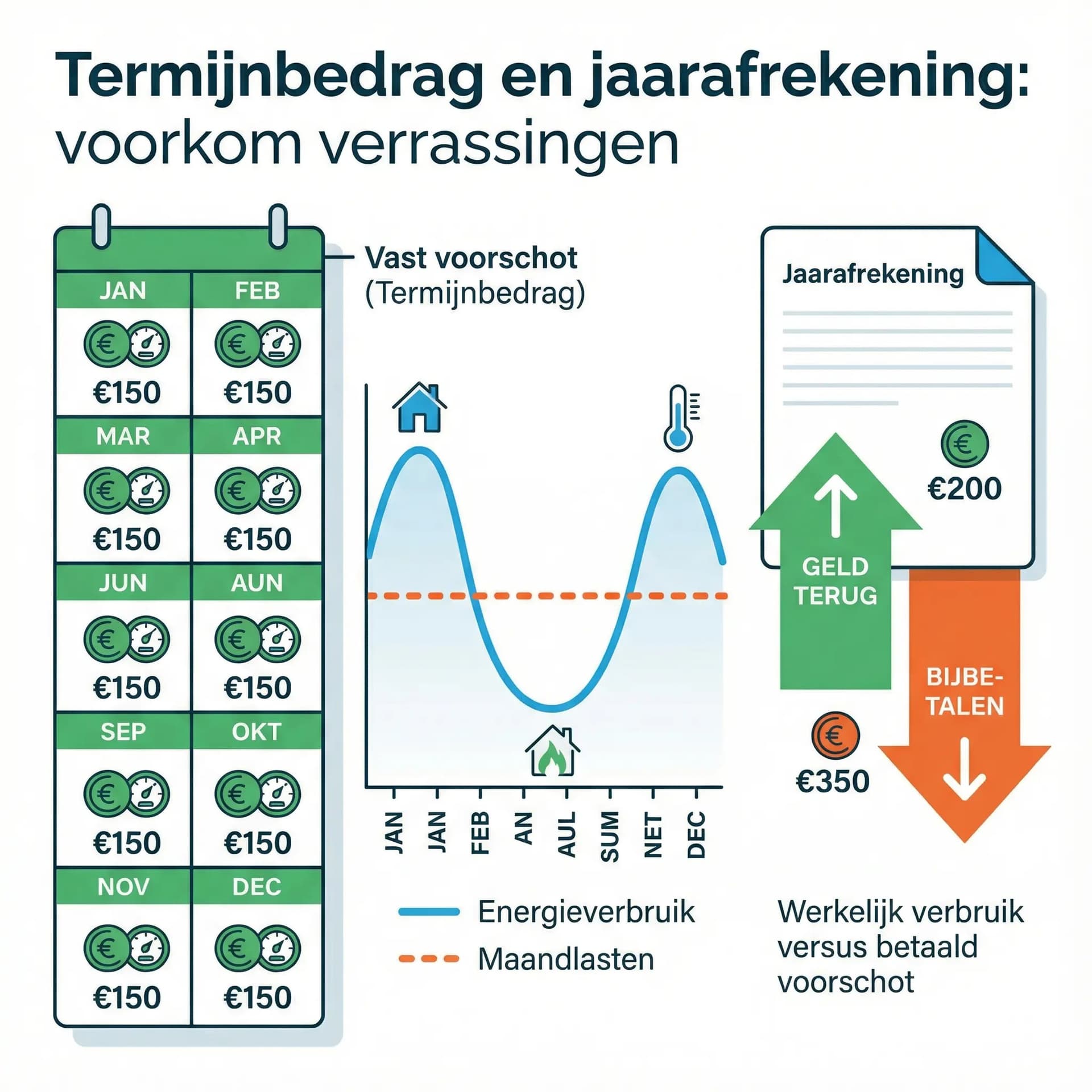 Termijnbedrag en jaarafrekening: voorkom verrassingen